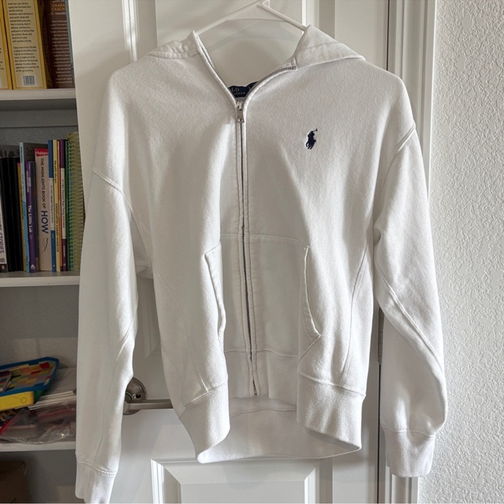 Polo Ralph Lauren Thick White Zip-Up Hoodie size L